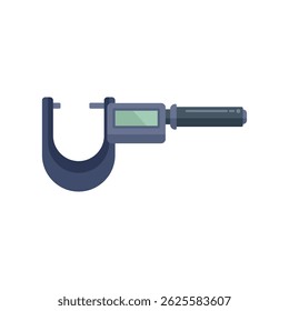 Digital outside micrometer measuring tool icon is isolated on a white background with copy space