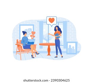 Digital overload abstract concept. selfie posting, Likes and screen addiction,  flat vector modern illustration 