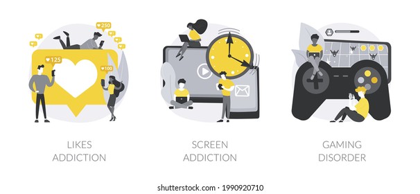 Digital Overload Abstract Concept Vector Illustrations.