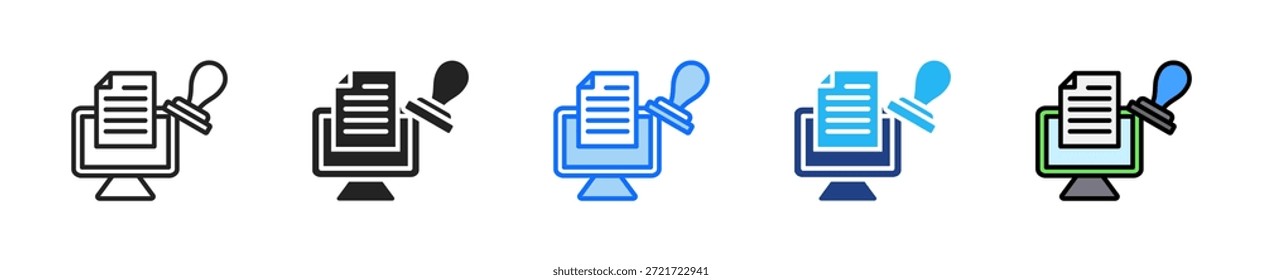 Conjunto de ícones de propriedade digital Coleção de estilos múltiplos