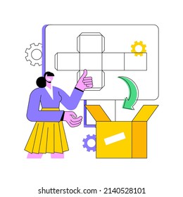 Digital packaging abstract concept vector illustration. Digital technology, 3D software, AR labels, marketing tool, attract customer, augmented reality, customize order abstract metaphor.