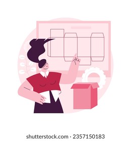 Digital packaging abstract concept vector illustration. Digital technology, 3D software, AR labels, marketing tool, attract customer, augmented reality, customize order abstract metaphor.