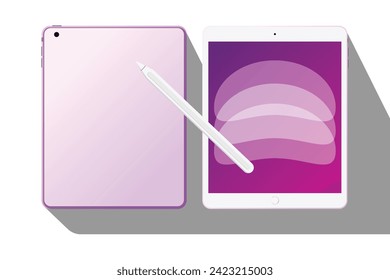 "Digital Pad and Digital Pencil vector illustration" is more commonly used in art designing, working, editing, and providing technology guidance.