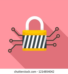 Digital padlock icon. Flat illustration of digital padlock vector icon for web design