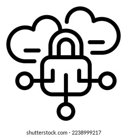 Digital padlock icon outline vector. System tablet. Sensor plant