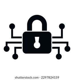 Digital padlock icon simple vector. Lock code. Unlock secure