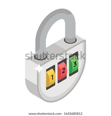 Digital padlock vector in modern style for website and mobile app