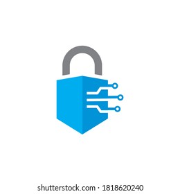 Digital Padlock Vector , Technology Logo