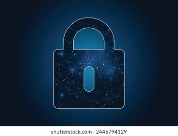 digital padlock with virtual screen on dark
background. cyber security technology for
fraud prevention and privacy data network.
Digital protection and security.Protect
system, privacy web information