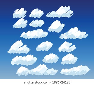 Digital Paint Clouds Set for building landscapes and game related assets