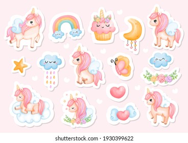 Digital Paint Unicorn, Watercolor Unicorn Sticker, Planner.