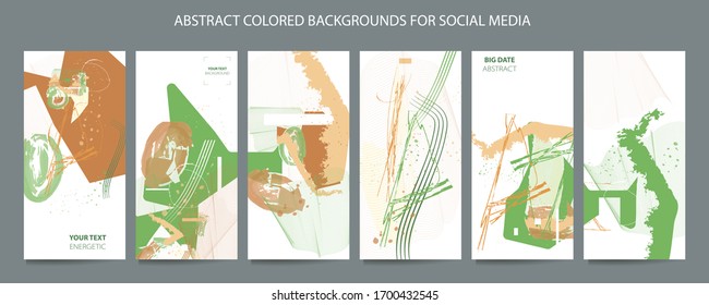 Digital painting with splashes of paint backgrounds for social networks. Pastel colors with hand drawn doodle art trending
