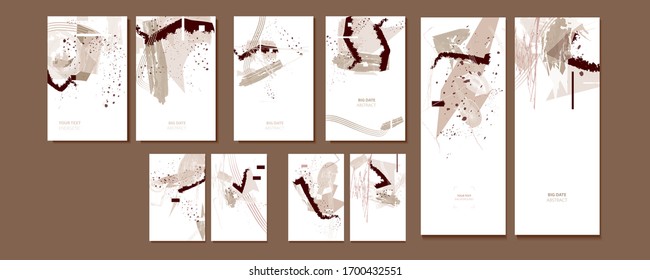 Digital painting with splashes of paint backgrounds for social networks. Pastel colors with hand drawn doodle art trending