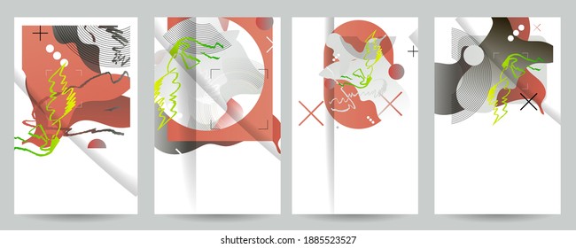Digital painting with splashes of paint backgrounds for social networks. Pastel colors with hand drawn doodle art trending