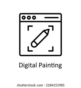 Ilustración de diseño de icono de contorno de vector de pintura digital en fondo blanco. Archivo EPS 10 