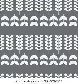 Digital paper design, botanical seamless pattern blend of gray and white