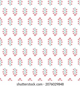 Digital paper design, white botanical seamless pattern