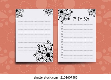 Papel digital para hacer lista con el adorno de Mandala