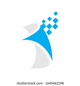 digital paper logo design vector icon symbol illustration
