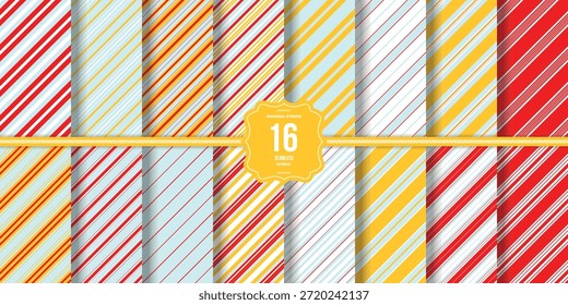 Paquete de papel digital rayas diagonales en desinfectante de manos blanco impactante carmesí sin costuras