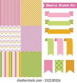 digital paper set. vector illustration