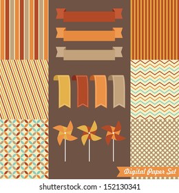 digital paper set. vector illustration