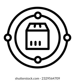 Digital parcel tracking icon outline vector. Service order. Truck cargo