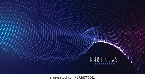 digital particle mesh wave glowing background