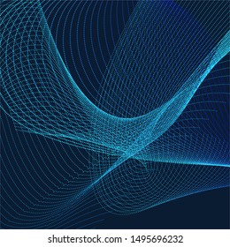 Digital Particle waves form, abstract background.