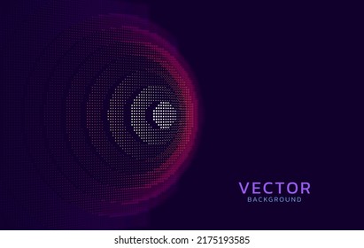Destino de partículas digitales. Concepto de objetivo. Antecedentes del vector de tecnología o ciencia.