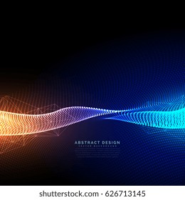 Digital Particles Technology Background With Beautiful Light Effect