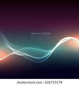 digital particles wave mesh technology background