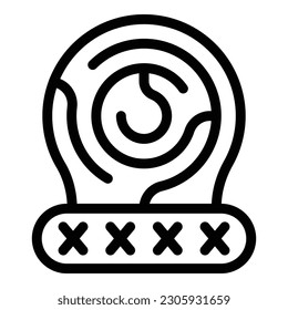 Digital password icon outline vector. Id scanner. Hand finger