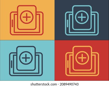 Digital Patient Card Logo Template, Simple Flat Icon of card,patient,doctor