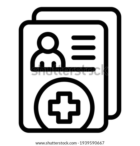 Digital patient form icon. Outline digital patient form vector icon for web design isolated on white background