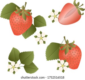 A digital pattern with juicy strawberries