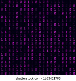 Digital pattern. Magenta filled binary seamless pattern. Authentic background. Authentic vector illustration.