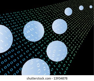 Digital pattern in sphere shape for design
