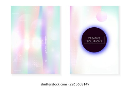Digital Pattern. Tech Iridescent Template. Summer Flyer. Hologram Design. Dynamic Dots. Modern Shape. Space Vector. Violet Round Fluid. Purple Digital Pattern