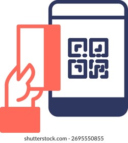 Digital Pay Icon Mixed Color Vector Illustration