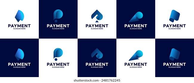 digital payment abstract logo collection, global finance, logo design illustration.