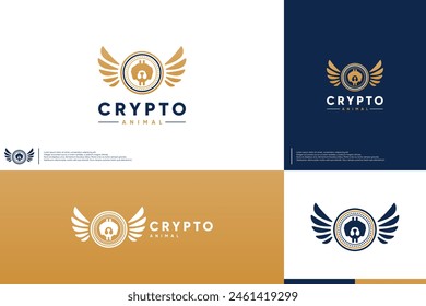 digital payment, currency technology, with animal concept, dog, logo design vector.