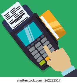 Digital payment design over green background, vector illustration.