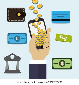 Digital payment design over white background, vector illustration.