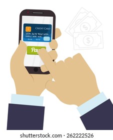 Digital payment design over white background, vector illustration.