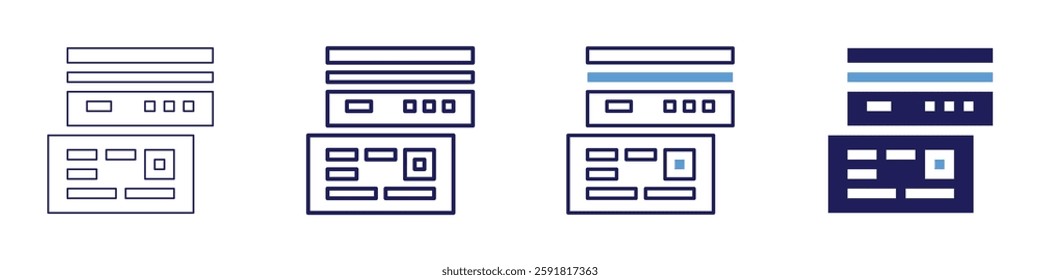 Digital payment features icon in 4 different styles. Thin Line, Line, Bold Line, Duotone. Duotone style. Editable stroke.
