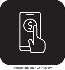 DIGITAL PAYMENT Fintech startup icons with black filled line style