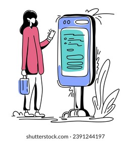 Digital payment flat illustration in this graphic. technique is commonly used in infographics illustrations to make complex data more digestible visually appealing