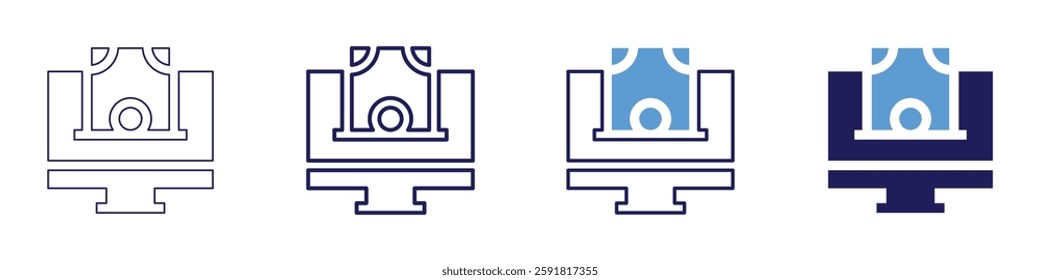Digital payment gateway icon in 4 different styles. Thin Line, Line, Bold Line, Duotone. Duotone style. Editable stroke.