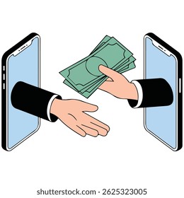 pagamento digital aplicativo financeiro global ilustração vetor isolado no fundo branco